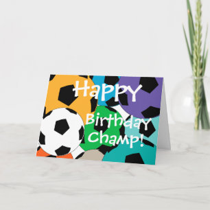cluster of soccer balls AHappy, Birthday, Champ! Card