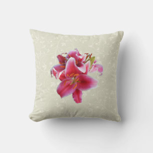 Cluster of Stargazer Lilies Cushion
