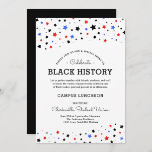 Cluster of Stars   Black History Event RWBB White Invitation