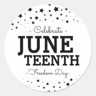 Cluster of Stars   Juneteenth Black & White Theme Classic Round Sticker