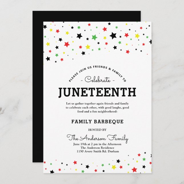 Cluster of Stars | Juneteenth Event BRYG Colours Invitation (Front/Back)