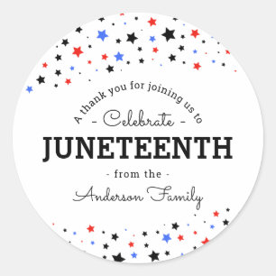 Cluster of Stars   Juneteenth Holiday Thank You  Classic Round Sticker