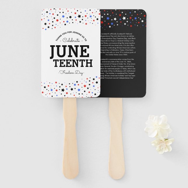 Cluster of Stars | Juneteenth Information Hand Fan (Front and Back)