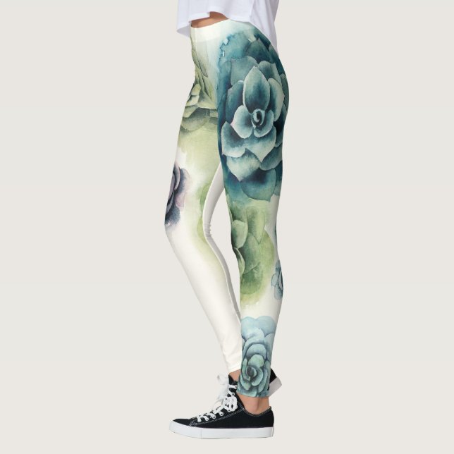 Cluster of Succulents Leggings (Left)