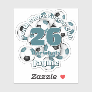 cluster of teal black soccer balls team colours