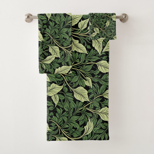 Cluster of Vines in Shades of Green Bath Towel Set (Insitu)