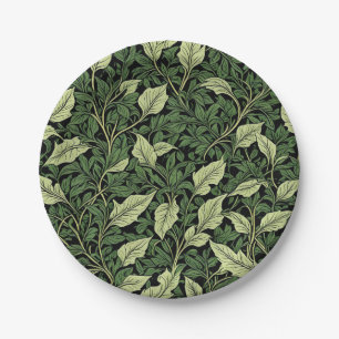 Cluster of Vines in Shades of Green Paper Plate