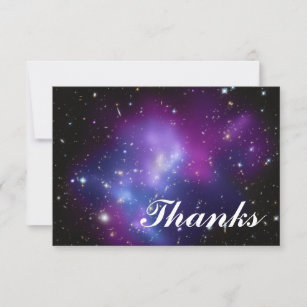 Cluster Purple Galaxy Celestial Photo Thank You Card