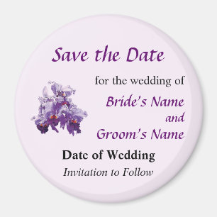 Cluster Purple Orchids Save the Date Magnet