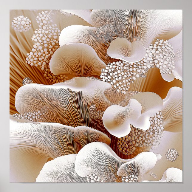 Clustered Blooms – Soft Organic Abstract #4 Poster (Front)