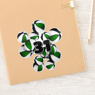 clustered green black basketballs jersey number