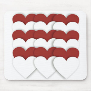 Clustered Hearts Mouse Mat