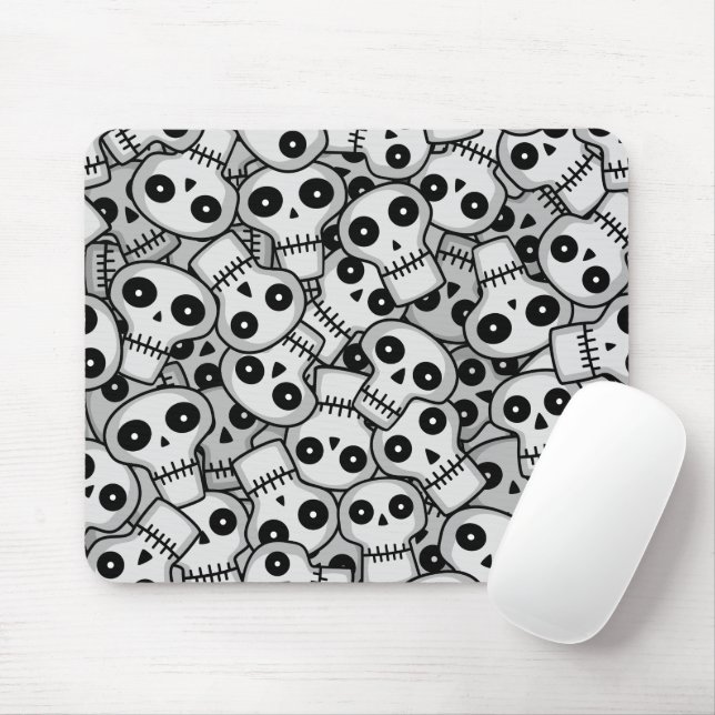 Clustered Skulls Mouse Mat (With Mouse)