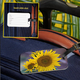 Clustered Sunflowers Close-Up Photograph Luggage Tag