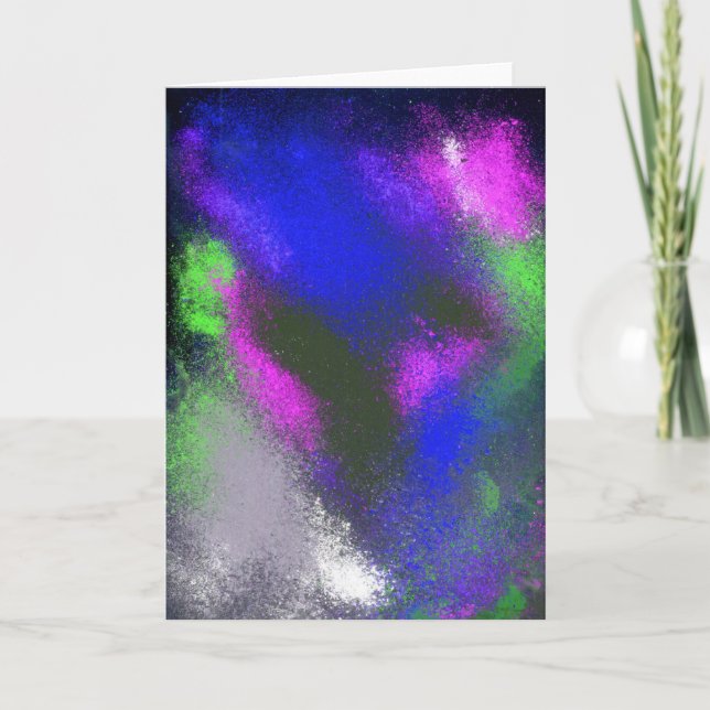 Clusters Blue Greeting Card (Front)