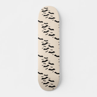 Clusters of Flying Black Bats on offwhite Skateboard