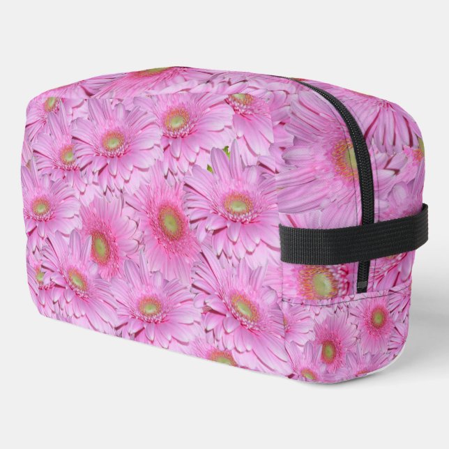 Clusters Of Pink Gerbera Flowers,  Dopp Kit (Left Corner)