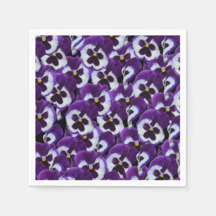 Clusters of Purple White Pansies: Harmonious Grace Napkin