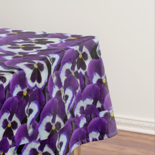 Clusters of Purple White Pansies: Harmonious Grace Tablecloth