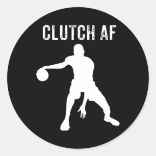 Clutch Af Sketll Star Sports Hoops Retro Vintage Classic Round Sticker