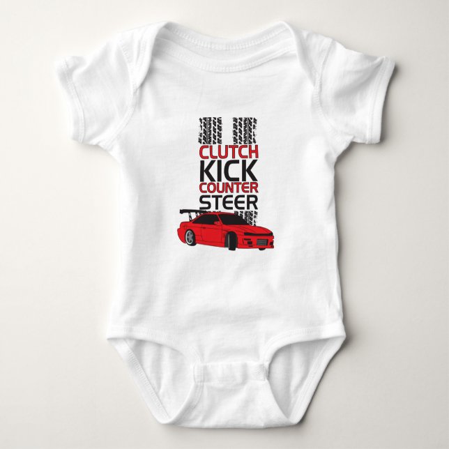 Clutch Kick Drift Baby Bodysuit (Front)