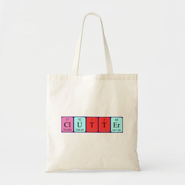 Clutter periodic table word tote bag (Front)