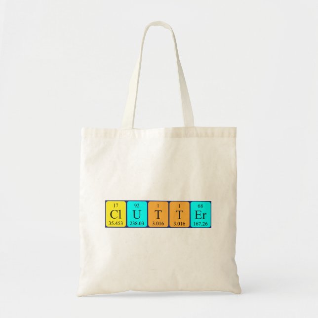 Clutter periodic table word tote bag (Front)