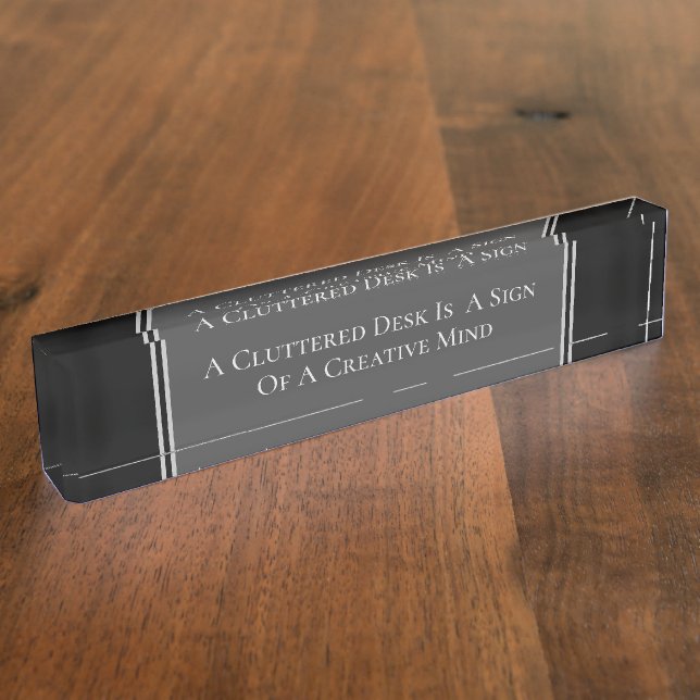 Cluttered Desk Humour Nameplate (Side)
