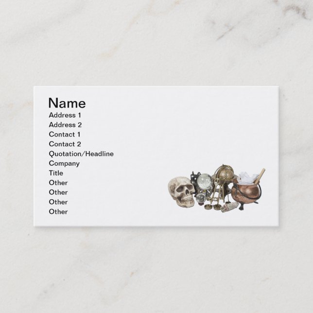 Cluttered Witch Corner Business Card (Front)