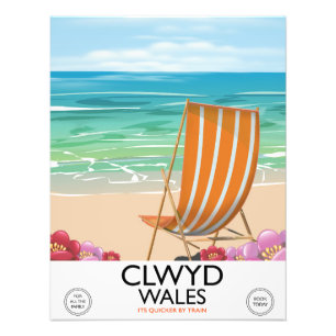 Clwyd Wales Seaside travel poster