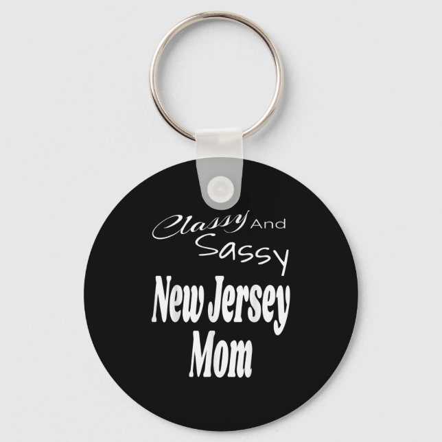 Cly And Sy New Jersey Mom Funny Humor Saying Quote Key Ring (Front)