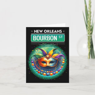 Cly New Orleans Bourbon Street Cool Fun Nola Mardi Card