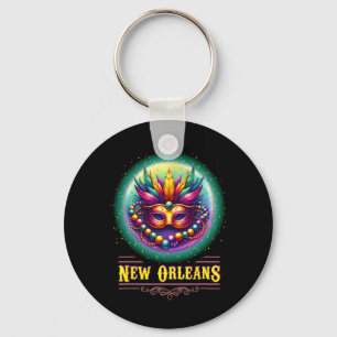 Cly New Orleans Bourbon Street Cool Fun Nola Mardi Key Ring