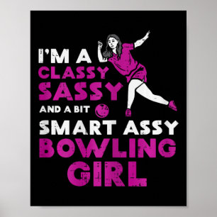 Cly Sy Smart Bowling Girl Bowler Women Girls Kids  Poster