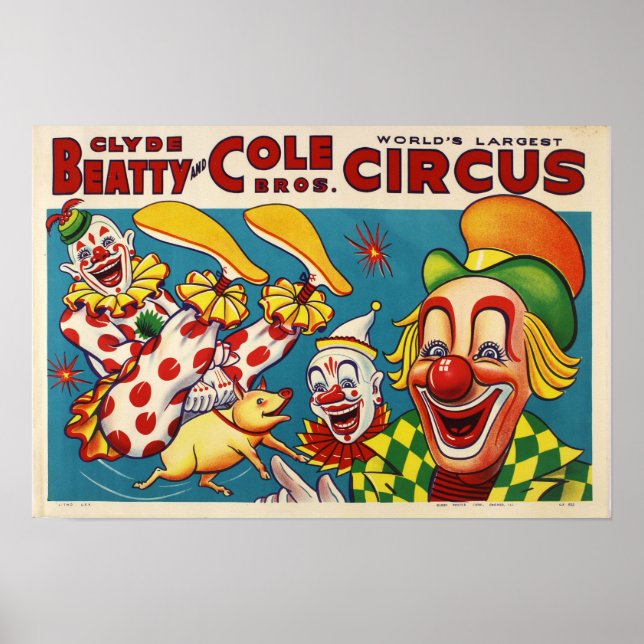 Clyde Beatty & Cole Bros Circus Poster (Front)