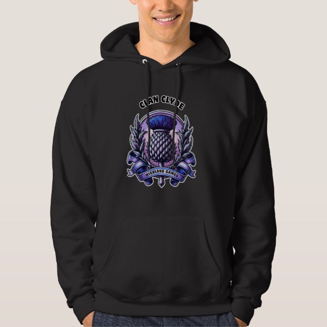 Clyde Clan Scottish Thistle Gaelic Games Hoodie (Front)