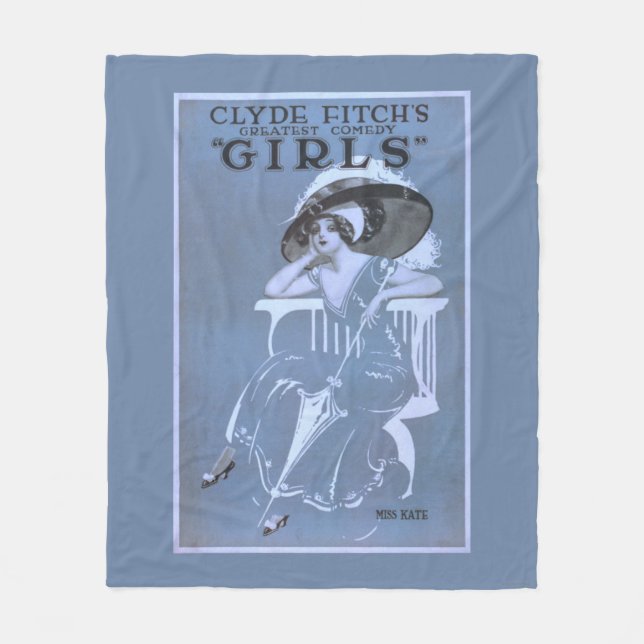 Clyde Fitch's Greatest Comedy, "Girls" Theatre Fleece Blanket (Front)