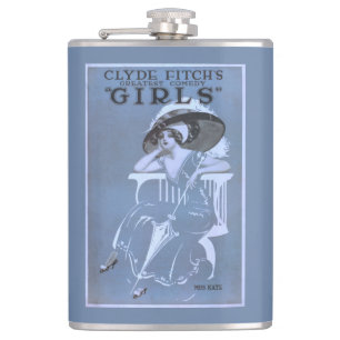 Clyde Fitch's Greatest Comedy, "Girls" Theatre Hip Flask