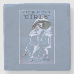 Clyde Fitch's Greatest Comedy, "Girls" Theatre Stone Coaster