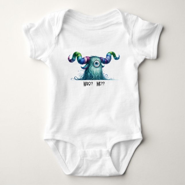Clyde - One-eyed Worried Monster - Custom Bodysuit (Front)
