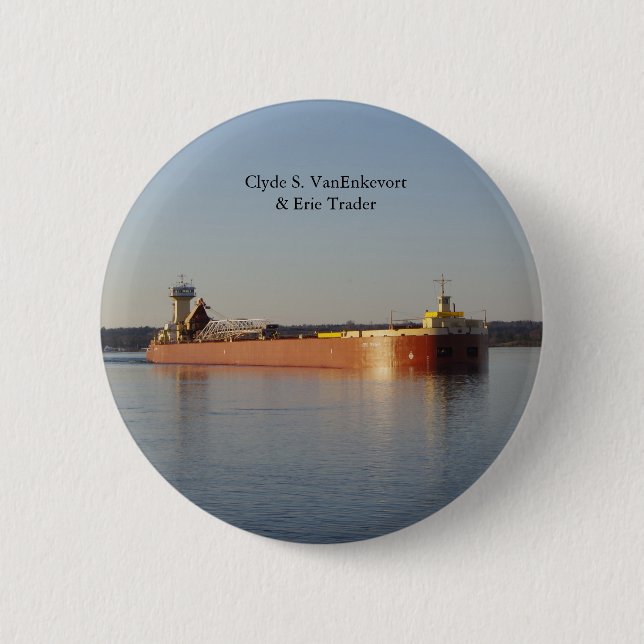 Clyde S. VanEnkevort & Erie Trader button (Front)