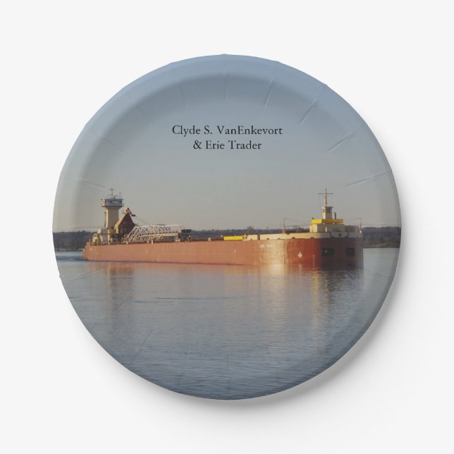 Clyde S. VanEnkevort & Erie Trader paper plate (Front)