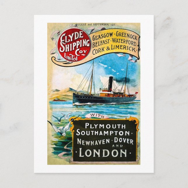 Clyde Shipping Company - Vintage Postcard (Front)