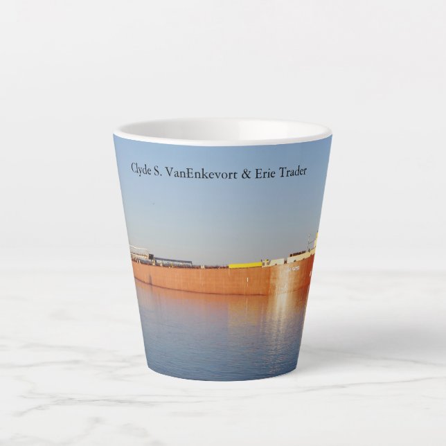 Clyde VanEnkevort & Erie Trader latte mug (Front)