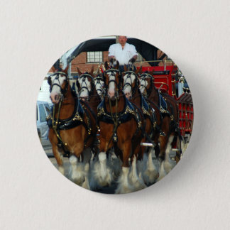 Clydesdale 6 horse hitch cm round badge
