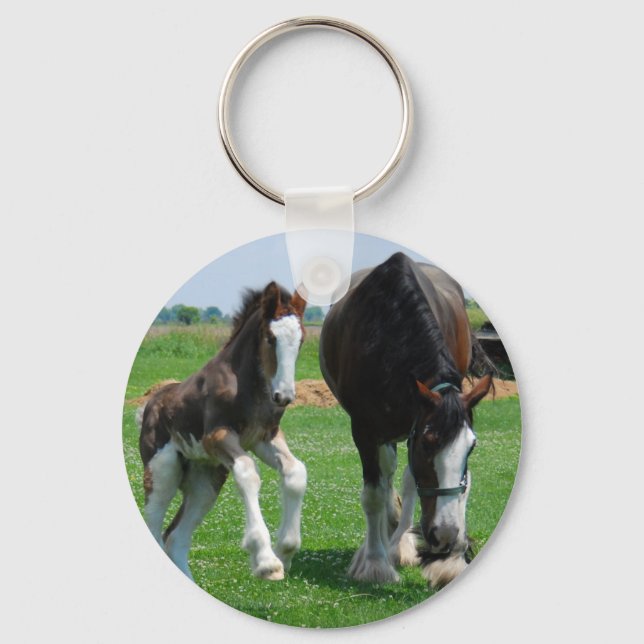 clydesdale and filly key ring (Front)