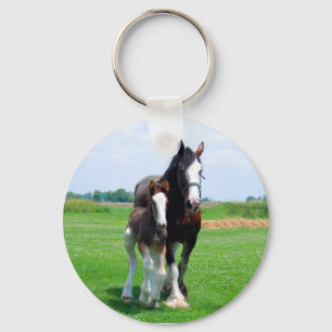 Clydesdale and filly keychain
