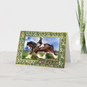 Clydesdale Draught   Horse Blank Christmas Card