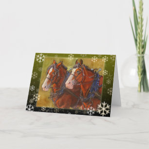 Clydesdale Draught   Horse Holiday Card