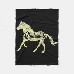 Clydesdale Draught Horse Pun Horseback Riding Gift Fleece Blanket